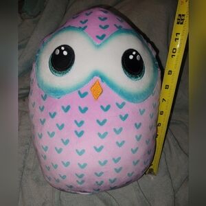 💲Ty 12" Plush Owl "WINKS" with Pink and Teal Hearts